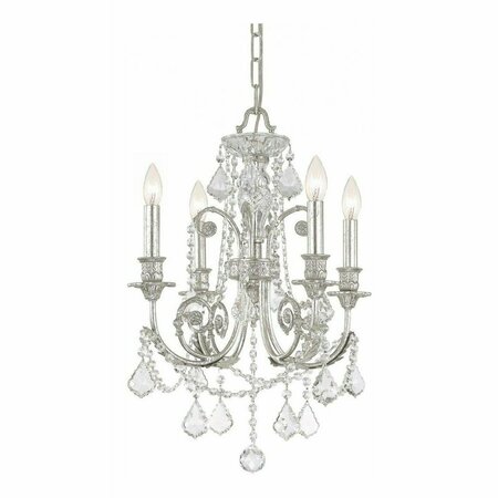 CRYSTORAMA Four Light Olde Silver Up Mini Chandelier 5114-OS-CL-MWP